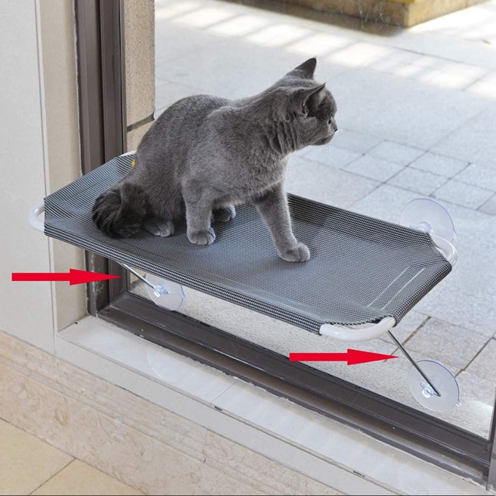Window Mounted Cat Hammock - Large, Grey